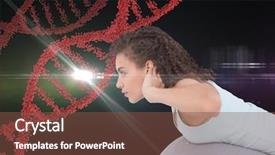  Presentation with dna black - Cool new theme with aerobic woman with red dna backdrop and a tawny brown colored foreground