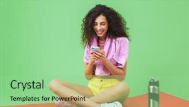  Presentation with cell wall - PPT theme consisting of aerobics against green wall background and a seafoam green colored foreground