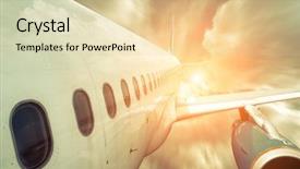  Presentation with aerodynamic - Amazing slide deck having aerodynamic - airplane at fly backdrop and a lemonade colored foreground