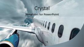  Presentation with aerodynamic - Slide set having aerodynamic - airplane at fly background and a light blue colored foreground