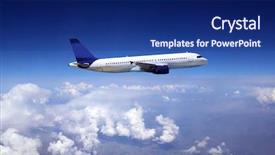  Presentation with aerodynamic - Presentation featuring aerodynamic - airplane at fly background and a navy blue colored foreground