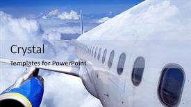  Presentation with aerodynamic - Presentation theme having aerodynamic - airplane at fly background and a light blue colored foreground