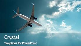  Presentation with aerodynamic - Theme having aerodynamic - airplane at flying under sky background and a teal colored foreground