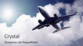  Presentation with aerodynamic - Beautiful slides featuring aerodynamic - airplane on blue sky backdrop and a light gray colored foreground