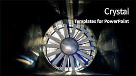  Presentation with wind tunnel - PPT theme having aerodynamic - interior of an industrial wind background and a black colored foreground