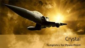  Presentation with aerodynamic - Beautiful presentation featuring aerodynamic - military airplan on the speed backdrop and a gold colored foreground