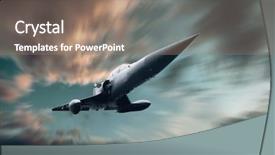  Presentation with aerodynamic - PPT theme with aerodynamic - military airplan on the speed background and a coral colored foreground