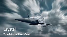 Presentation with aerodynamic - Cool new PPT theme with aerodynamic - military airplan on the speed backdrop and a gray colored foreground