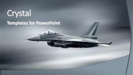  Presentation with aerodynamic - Presentation design with aerodynamic - military airplane at flying background and a gray colored foreground