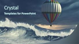  Presentation with sport - Beautiful presentation theme featuring aeronautics as sport mixed media backdrop and a ocean colored foreground