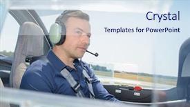  Presentation with radar - Amazing PPT theme having aviation radar - pilot in the cockpit backdrop and a sky blue colored foreground