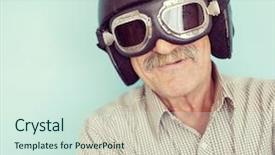  Presentation with pilot - Presentation having navy aviation - senior funny man background and a soft green colored foreground