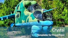  Presentation with soviet - Audience pleasing slides consisting of aeronautical engine - hdr old soviet military helicopter backdrop and a  colored foreground