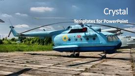  Presentation with naval - Colorful theme enhanced with aeronautical engine - hdr old soviet naval helicopter backdrop and a teal colored foreground