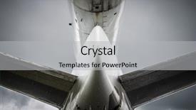  Presentation with aeronautical engineering - Slide set with aeronautical engineering - airplane tail seen from underneath background and a light gray colored foreground