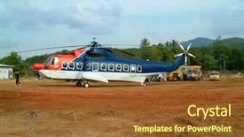 Presentation with aeronautical engineering - PPT theme consisting of aeronautical engineering - emergency helicopter transporting forensic doctors background and a tawny brown colored foreground
