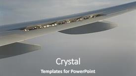  Presentation with aeronautical engineering - Theme consisting of aeronautical engineering - modern airliner wing with spoilers background and a gray colored foreground