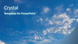  Presentation with water blue sky and peaceful - Amazing presentation theme having aeronautique - blue sky and clouds backdrop and a  colored foreground