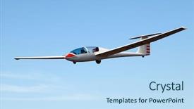  Presentation with glider - Audience pleasing PPT theme consisting of aeronautique - glider type g193 twin ii backdrop and a sky blue colored foreground