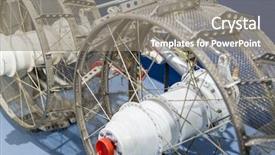  Presentation with lunar - Slide deck consisting of aeronautique - lunokhod lunar rover wheels detail background and a gray colored foreground