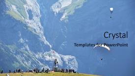  Presentation with paragliding - Amazing PPT theme having aeronautique - paragliding site jungfrau region switzerland backdrop and a teal colored foreground