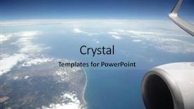  Presentation with coast - PPT layouts enhanced with aeroplane window of sea background and a light blue colored foreground