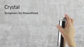  Presentation with graffiti - Cool new PPT layouts with aerosol - human hand holding a graffiti backdrop and a light gray colored foreground