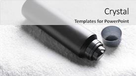  Presentation with aerosol - Beautiful PPT layouts featuring aerosol deodorant on white towel backdrop and a light gray colored foreground