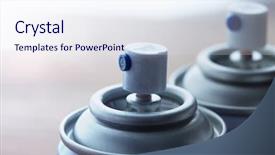  Presentation with aerosol - Audience pleasing slide set consisting of aerosol spray cans nozzle close backdrop and a sky blue colored foreground