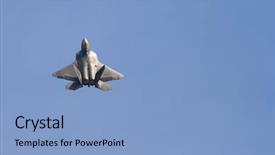  Presentation with airforce - Presentation theme featuring army airforce - fighter jet at airshow background and a light blue colored foreground