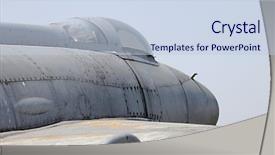  Presentation with fighter jet - PPT layouts enhanced with aerospace defense industry - old jet fighter detail background and a lemonade colored foreground