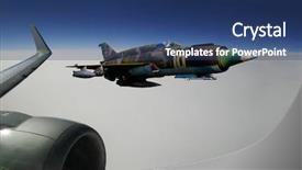  Presentation with soviet - Presentation theme enhanced with turbine and soviet fighter background and a ocean colored foreground