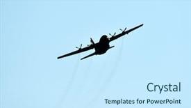  Presentation with hercules - Audience pleasing slides consisting of silhouette of hercules transport plane backdrop and a cool aqua colored foreground