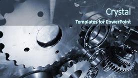  Presentation with titanium - PPT layouts having aerospace gears and cogs titanium background and a ocean colored foreground