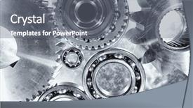  Presentation with aerospace engineering - Presentation theme consisting of aerospace titanium and steel gears background and a gray colored foreground
