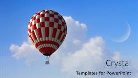  Presentation with floating - PPT layouts enhanced with aerostat-floating-in-day-sky background and a light blue colored foreground