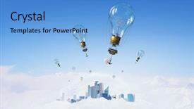  Presentation with flying - Amazing slide deck having aerostats flying high mixed media backdrop and a teal colored foreground