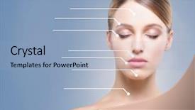  Presentation with natural - Slide deck enhanced with aesthetic clinic - close-up portrait of young fresh background and a light blue colored foreground