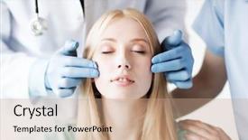  Presentation with plastic surgery - Colorful slide deck enhanced with aesthetic clinic - healthcare medical and plastic surgery backdrop and a coral colored foreground