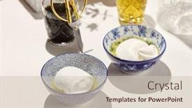  Presentation with mozzarella cheese - Slide deck enhanced with aesthetic-composition-with-burrata-cheese background and a soft green colored foreground