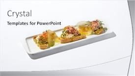  Presentation with fine dining - Slides featuring aesthetic-composition-with-crab-bruschetta background and a pink colored foreground