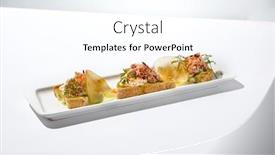  Presentation with fine dining - Presentation with aesthetic-composition-with-crab-bruschetta background and a pink colored foreground