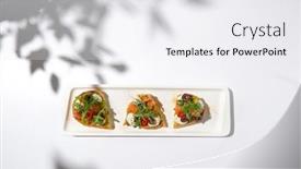  Presentation with elegant flowers - Presentation having aesthetic-composition-with-salmon-bruschetta background and a white colored foreground