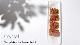  Presentation with elegant flowers - Slides consisting of aesthetic-composition-with-shredded-beef background and a sky blue colored foreground