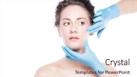  Presentation with aesthetic medicine - Slide deck featuring beautiful woman's skin review background and a lemonade colored foreground