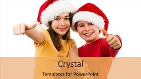  Presentation with christmas girl - Amazing PPT theme having afeects children - christmas time - girl backdrop and a yellow colored foreground