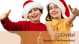  Presentation with christmas girl - PPT theme consisting of afeects children - christmas time - girl background and a  colored foreground