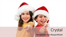  Presentation with christmas girl - Slide deck consisting of afeects children - christmas time - girl background and a coral colored foreground