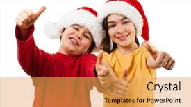  Presentation with christmas girl - Slide deck featuring afeects children - christmas time - girl background and a yellow colored foreground