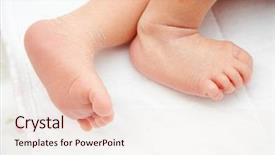  Presentation with newborn baby - Presentation theme with afeects children - closeup of newborn baby feet background and a  colored foreground